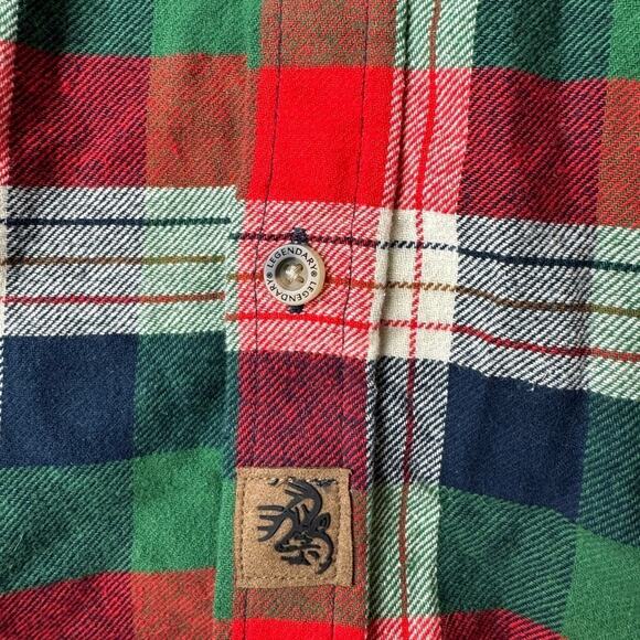 Legendary Whitetails Flannel Shirt Youth Large 14/16 Holiday Plaid Winter Fall - Picture 3 of 12